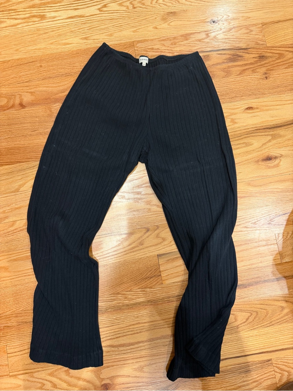 DONNI. Black Ribbed Knit Joggers